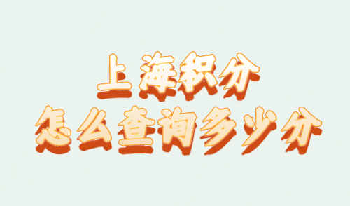 上海积分怎么查询多少分