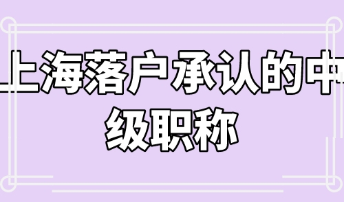 2024上海落户承认的中级职称，附中级职称一览表