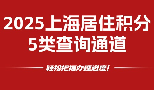 2025上海居住积分5类查询通道，轻松把握办理进度！