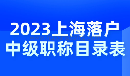 2023上海落户中级职称目录表！可以落户的职称！
